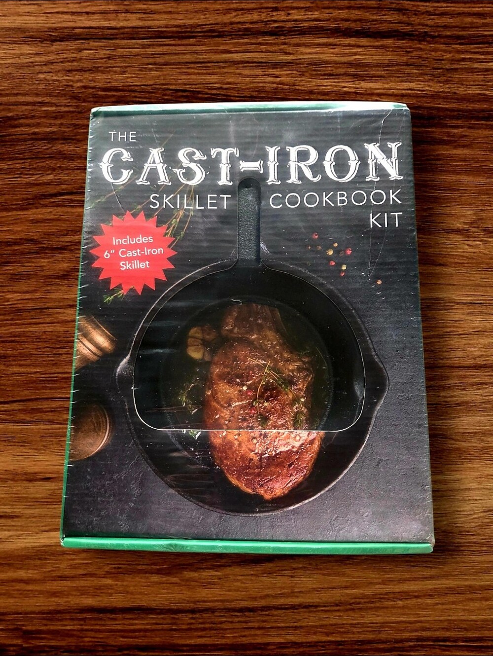 6" Cast-Iron Skillet Cookbook Kit - New In Box